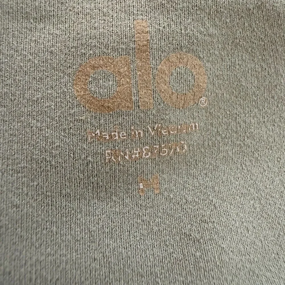 Alo Yoga Airbrush Mesh Panel Leggings Sage Green M High Rise Yoga Activewear